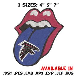 atlanta falcons tongue embroidery design, falcons embroidery, nfl embroidery, logo sport embroidery, embroidery design