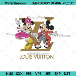 vintage couple mickey minnie lv dripping embroidery design download file