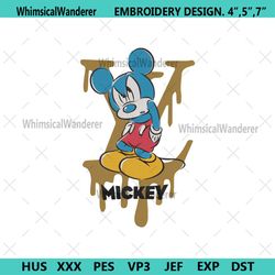 lv dripping logo blue mickey mouse embroidery design download