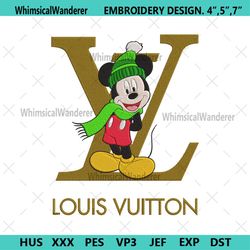 louis vuitton mickey with scraft logo embroidery design file