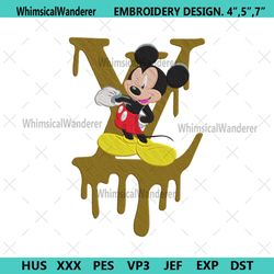 mickey mouse blink louis vuitton dripping embroidery design file