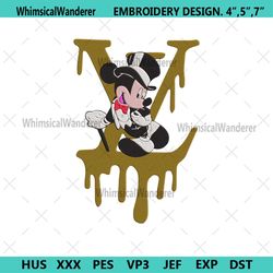 mickey luxurious lv dripping embroidery design file