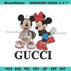 mickey minnie luxury couple gucci basic logo embroidery file