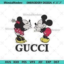 mickey minnie retro 80s gucci basic logo embroidery design download file