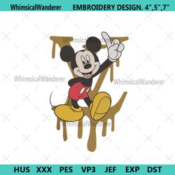 lv dripping logo mickey handsign embroidery design file