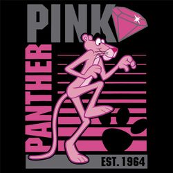 pink panther est 1964 svg, trending svg, pink panther svg, panther svg, cuter panthe svg, cartoon svg, pink panther cart