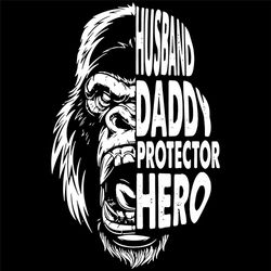 husband daddy protechtor hero gorilla svg, fathers day svg, husband svg, daddy svg, hero svg, gorilla face svg, protecto