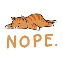 nope lazy cat cute animal boring cat svg