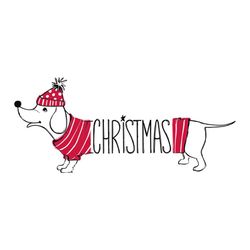 christmas illustration funny dog hand drawn svg