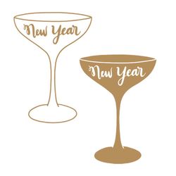 new year champagne glasses drinking day decoration svg