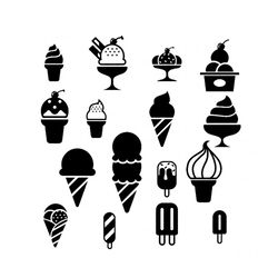 16 designs sbout ice cream icon drinking day decoration svg