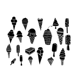 21 vectors design ice cream set isolated on white svg