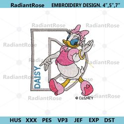 daisy duck and d letter embroidery design download