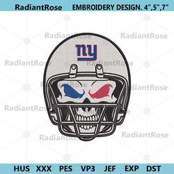 skull helmet new york giants logo nfl embroidery design