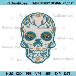 skull mandala jacksonville jaguars nfl embroidery design download