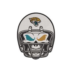 skull helmet jacksonville jaguars logo nfl embroidery design