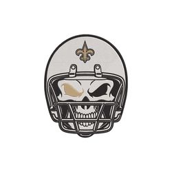 skull helmet new orleans saints logo nfl embroidery design