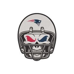 skull helmet new england patriots logo nfl embroidery design