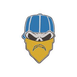 los angeles chargers skull bandana nfl embroidery design download