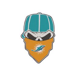 miami dolphins skull bandana nfl embroidery design download