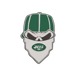 new york jets skull bandana nfl embroidery design download