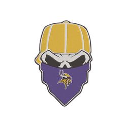 minnesota vikings skull bandana nfl embroidery design download