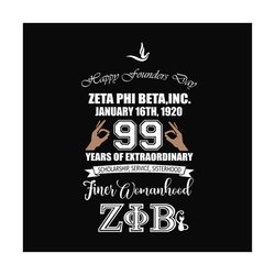 zeta phi beta svg, 1920 svg, sorority svg, 99 years of extraordinary svg