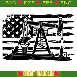 us flag oil rig svg, us oil derrick svg, oil pump svg