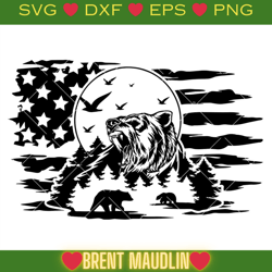 us wild bear svg, camping scene svg, adventure svg