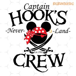 captain hooks neverland crew svg