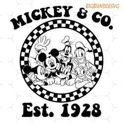 checkered mickey and co est 1928 svg