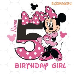 5th birthday girl minnie mouse svg