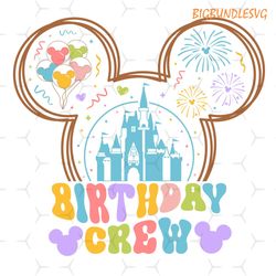 disney mickey head castle birthday crew svg