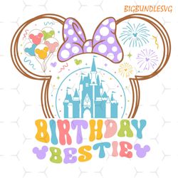 minnie mouse head castle happy birthday besties svg