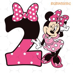 happy birthday 2nd minnie mouse svg