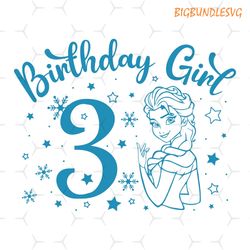 frozen princess elsa 3rd birthday girl svg