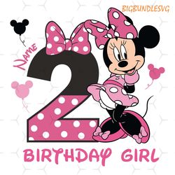 minnie happy 2nd custom name birthday girl svg