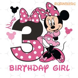 minnie happy 3rd custom name birthday girl svg