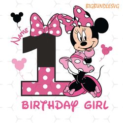 minnie happy 1st custom name birthday girl svg