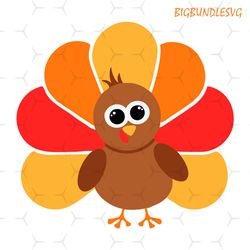 baby turkey svg, turkey svg, thanksgiving svg, 1st thanksgiving, clipart, png, files for cricut, silhouette
