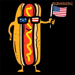 hotdog sunglasses american flag usa funny 4th of july svg