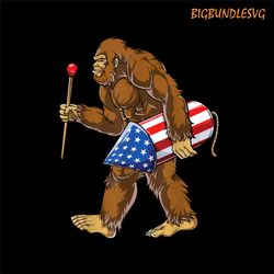 bigfoot 4th of july png, bigfoot american usa flag, patriotic png, bigfoot believers png
