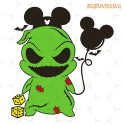 baby oogie boogie mickey ears balloon svg, boogie man svg, nightmare before christmas svg, disneyland svg cricut