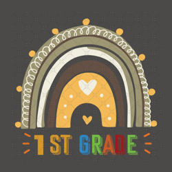 1st grade rainbow svg, back to school svg, 1st gra