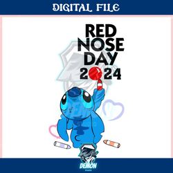 red nose day 2024 cute stitch ,trending, mothers day svg, fathers day svg, bluey svg, mom svg, dady svg.jpg
