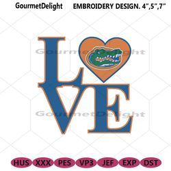 florida gators love embroidery design, ncaa embroidery designs, florida gators embroidery instant file