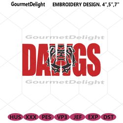 dawgs bulldogs wordmark ncaa team logo embroidery design