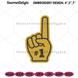 georgia tech yellow foam finger embroidery design, ncaa embroidery designs, georgia tech yellow jeckets embroidery insta