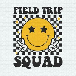 Checkered Field Trip Squad Smiley Face SVG