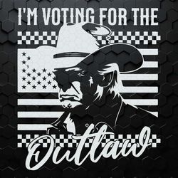 i'm voting for the outlaw president trump svg